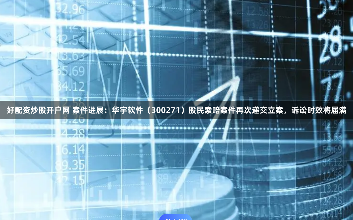 好配资炒股开户网 案件进展：华宇软件（300271）股民索赔案件再次递交立案，诉讼时效将届满