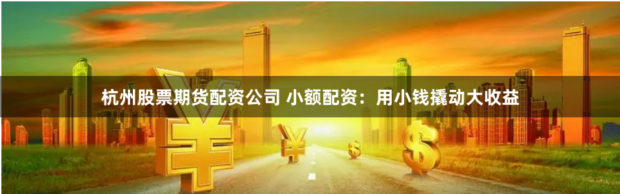 杭州股票期货配资公司 小额配资：用小钱撬动大收益